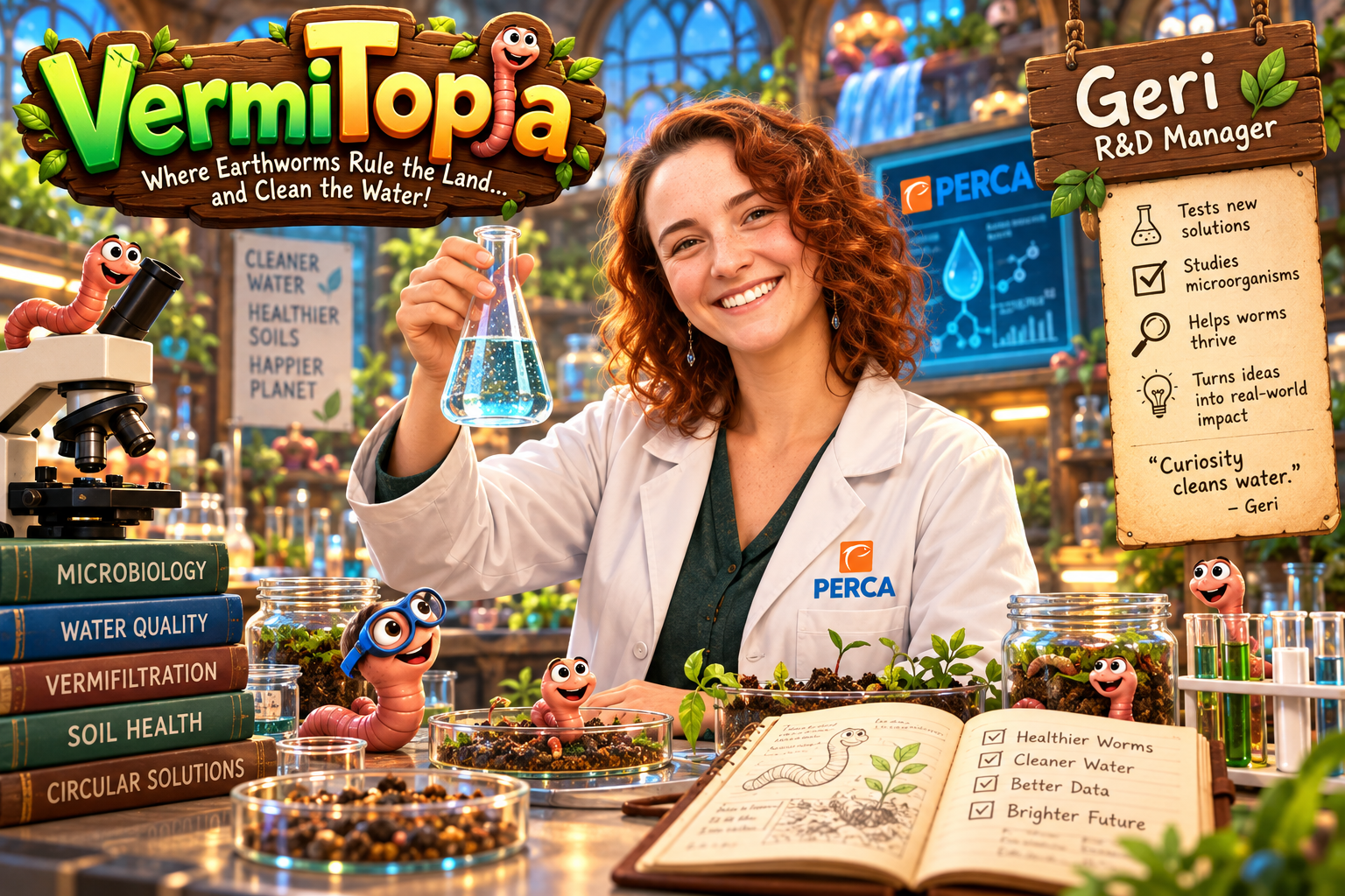 Illustrated VermiTopia character portrait of Geri